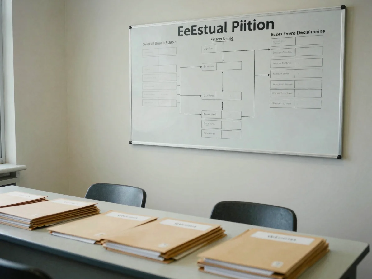 Editorial documentary photograph of a clean operations table with